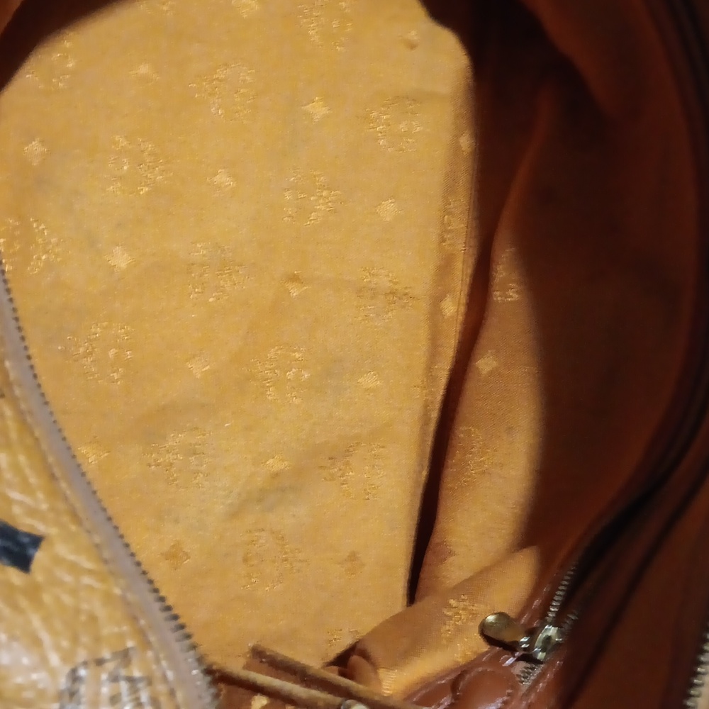 MCM Cognac Visetos Leather Monogram In And Out Satchel EUC - Picture 12 of 14